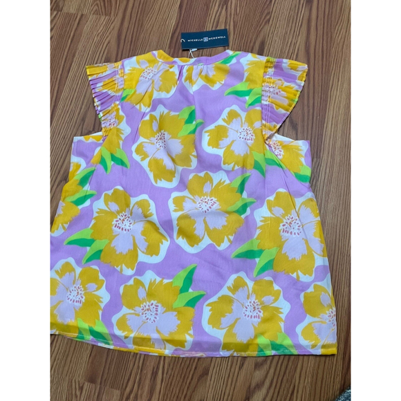 Michelle McDowell NWT Women’s Sea Flower Lilac Valery Top 48966 Sz XS - Picture 5 of 5